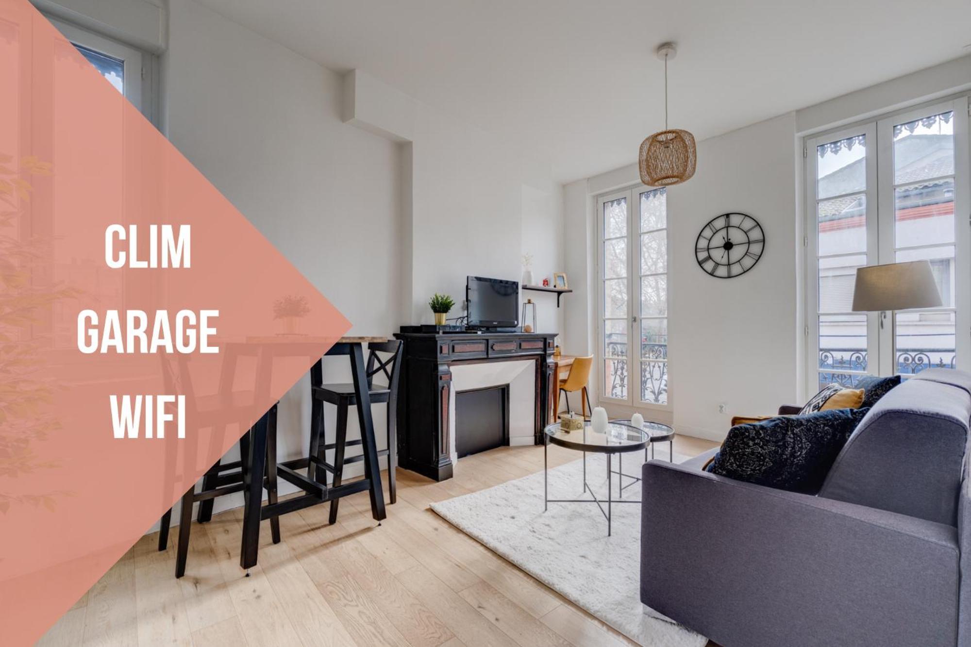 Studio Chic Et Lumineux, Garage, Wifi, Clim Toulouse Eksteriør bilde